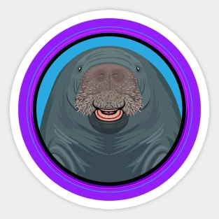 Manatee Circle Sticker